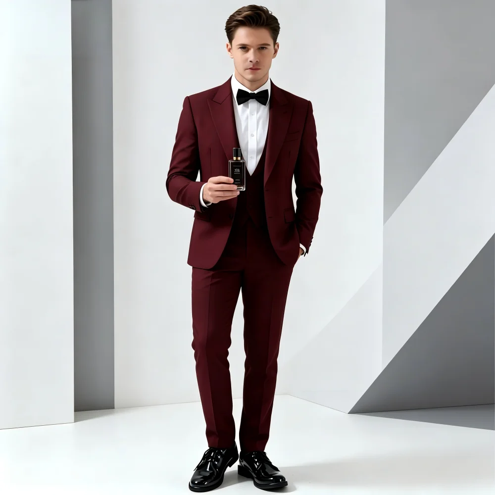 

Customizable Three-Piece Men's Terno Set Jacket Vest And Pants for Wedding Party Cocktail Formal Occasion