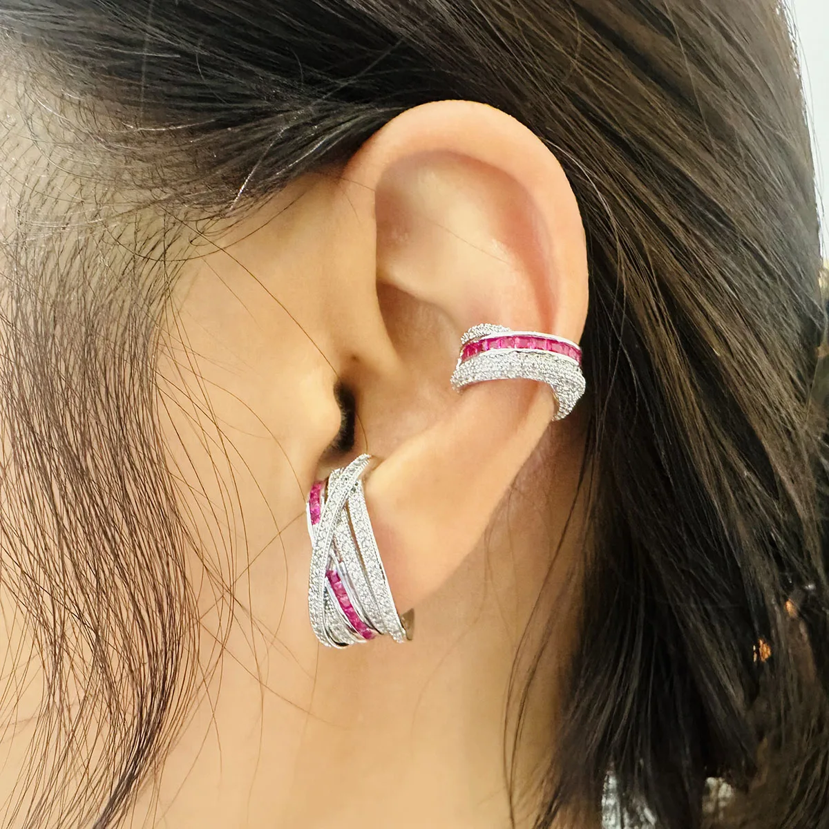 Luxury Waterdrop Dubai African Earring Ring Jewelry Set Women's Wedding Cube Zircon Banquet Bridal Jewelry S672