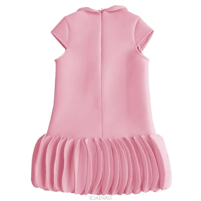 子供パーティードレスピンクキッズガールズプリンセスドレス子供甘い誕生日ドレス衣装エレガントな衣装春夏服