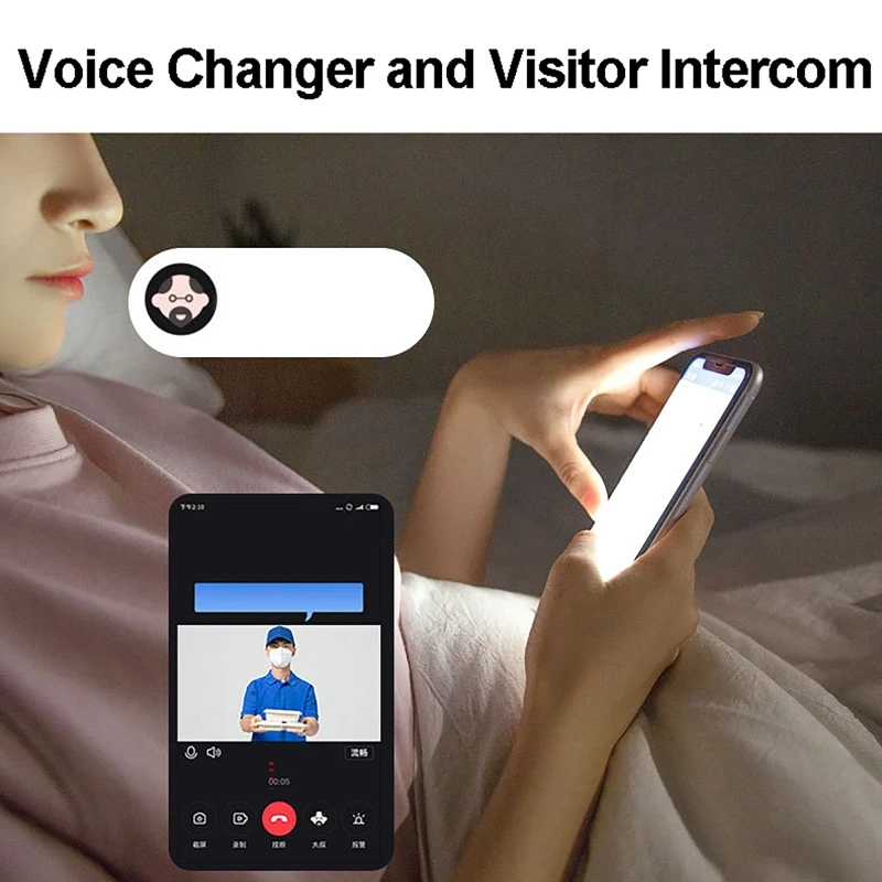 WIFI Video Doorbell Camera+Dingdong Wireless Night Vision Smart Home Security HD DoorBell Two Way Intercom Voice Change for Home