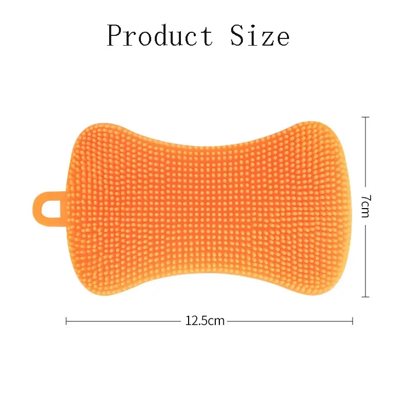 Silicone Sponge Dish Washing Scrubber Household Cleaning Sponge Kitchen Gadgets Brush Accessories For Dishes