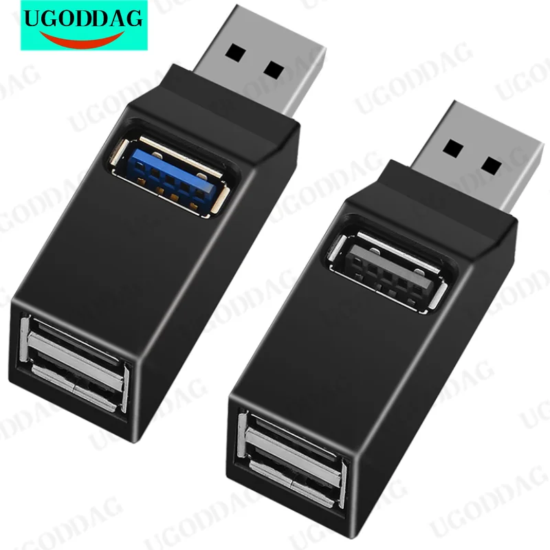 1PCS USB 3.0 HUB Adapter Mini Splitter Extender Box 3 Port High Speed for PC Laptop U Disk Card Reader Docking USB Hub Converter