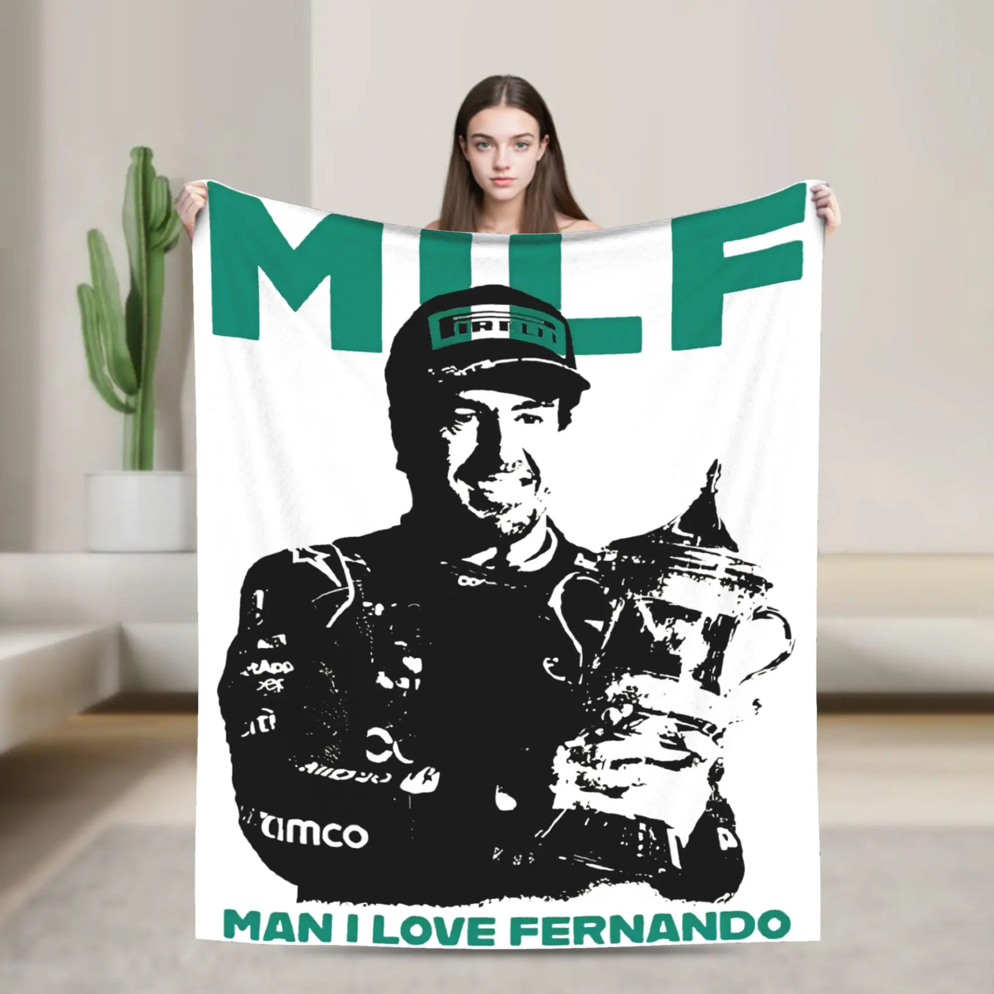 MILF رجل أحب فرناندوس ألونسوس البطانيات طائرة السفر الفانيلا رمي بطانية للأريكة كرسي لينة جودة مخصصة المفرش #1