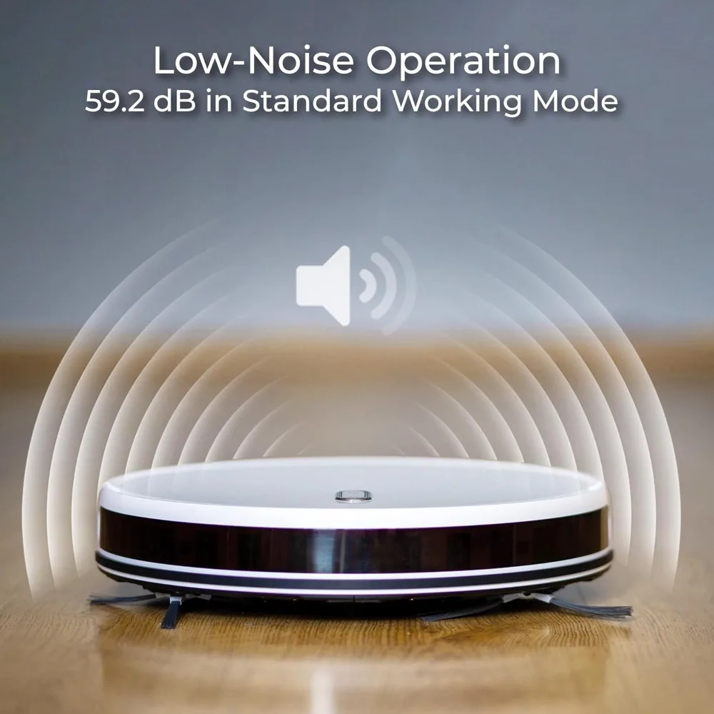 روبوت Aspirador، Trapeador de Pisos، Fácil de Usar، 6 Modos de Limpieza، Silencioso، Blanco، VG RVC 3000