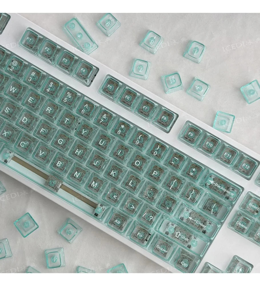 Transparent keycap avocado light green oeM highly cute keycap personality high value transparent mechanical keyboard cap
