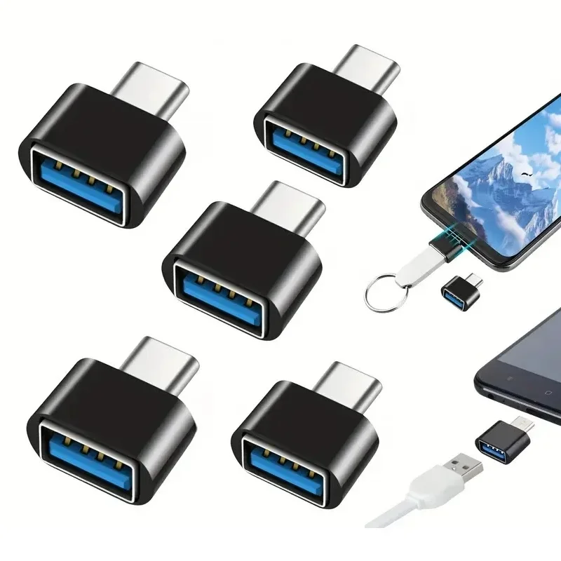 1-4Pcs Universal Type-C To USB 2.0 OTG Type USB C Male To USB2.0 Female Adapter Connector For Smartphone Mouse Keyboard USB Disk