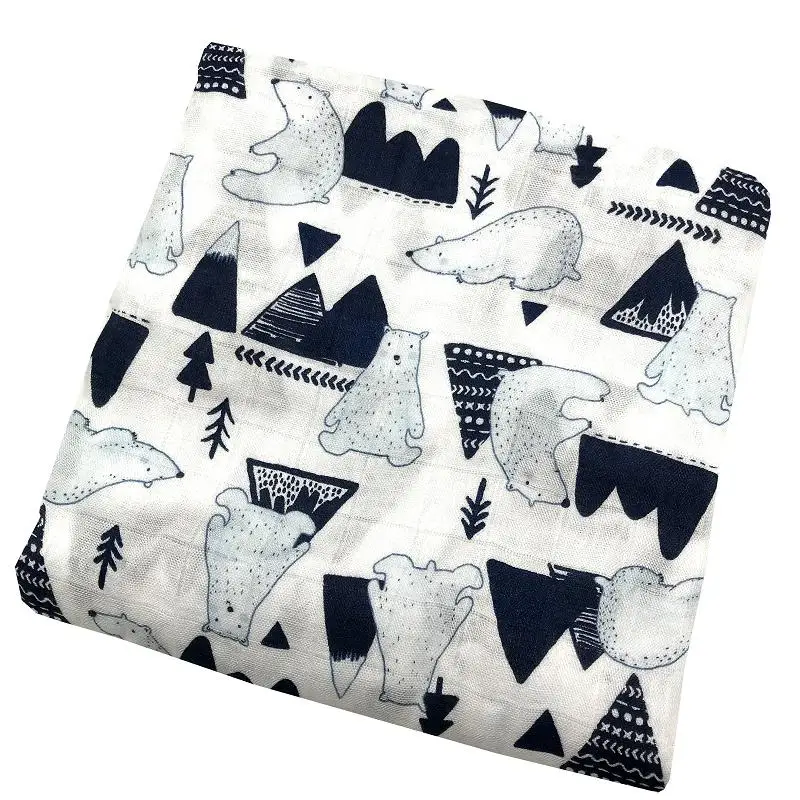 فائقة النعومة 47x47 بوصة 100% الخيزران الطفل بطانية من الموسلين خفيفة الوزن تنفس قماط تلقي بطانية للرضع حديثي الولادة #6