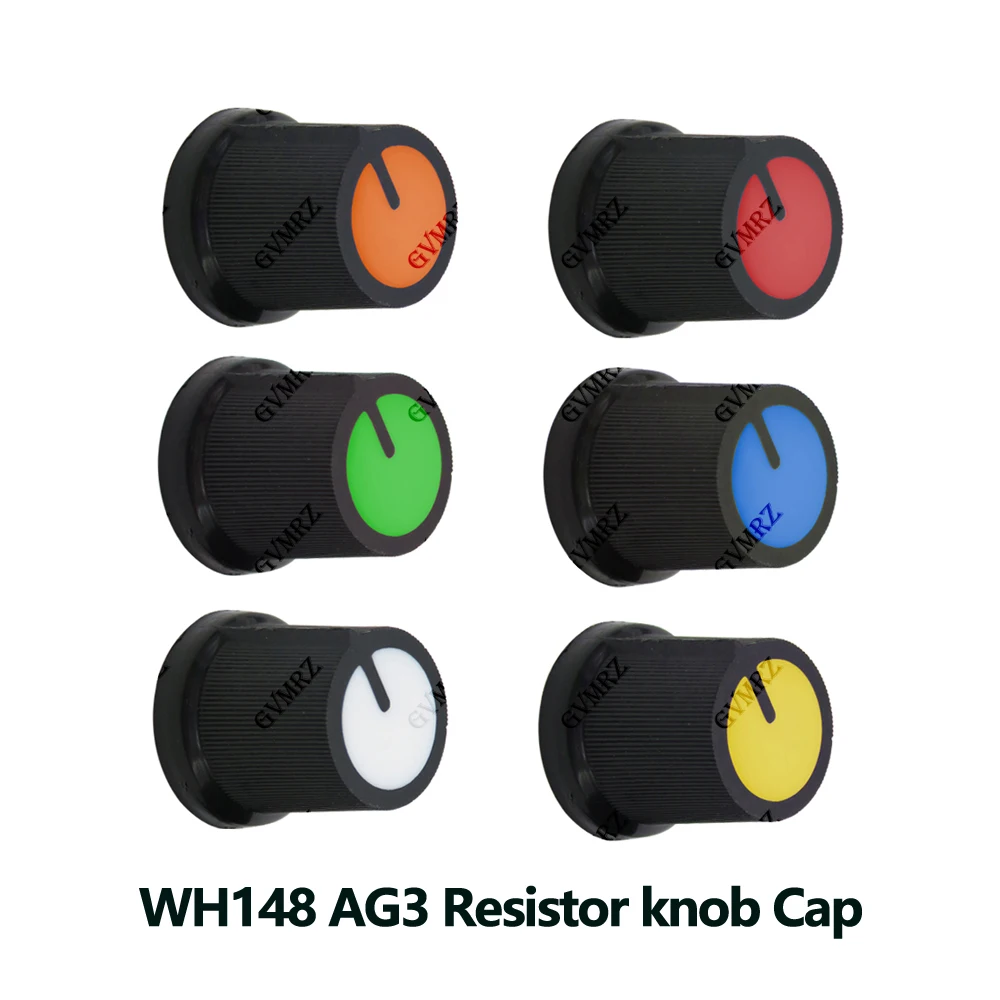 20PCS WH148 AG3 Resistor knob Cap AG3 Plastic knob for Diameter 6mm Yellow Orange Blue White Red Green