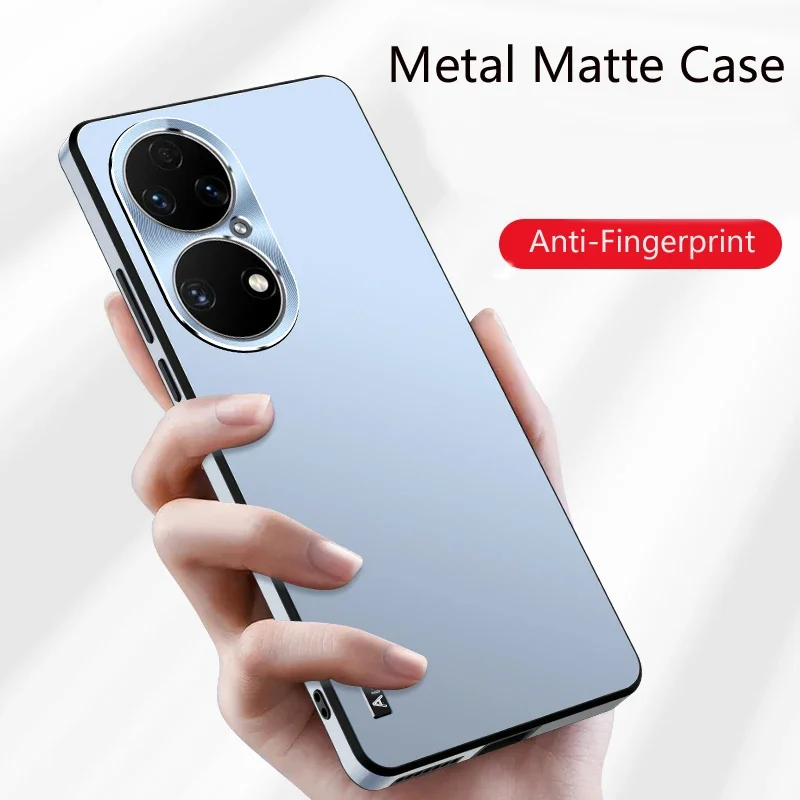 

Для Huawei P60 Art P50 P40 Pro матовая металлическая краска задняя крышка чехлы с защитой от падения и отпечатков пальцев металлический защитный чехол для телефона