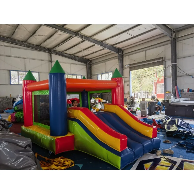 Hot sale new design  3m*4m or customized size inflatable castle with slide for kids