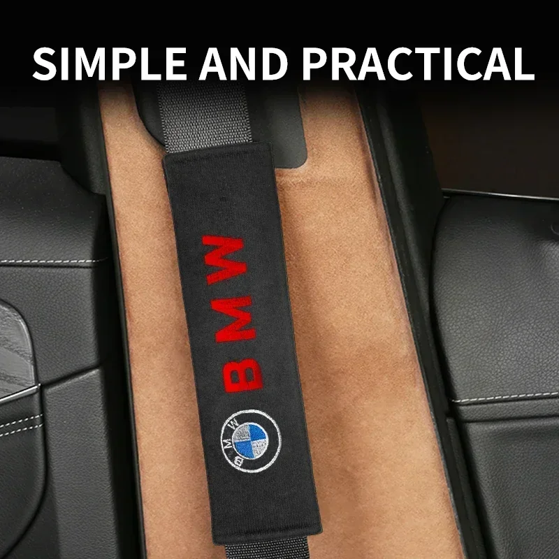 2PCS Leather Car Safety Belt Pad Shoulder Covers for BMW E39 E46 E90 E60 F10 F11 F20 F30 F34 F01 G20 G21 G31 G38 G60 X1 X3 X5 X7