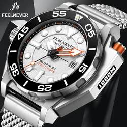 FEELNEVER Top Luxury Men's Mechanical Watches Fashion Casual Stainless Steel 1000M Waterproof Automatic Chronograph Montre Homme