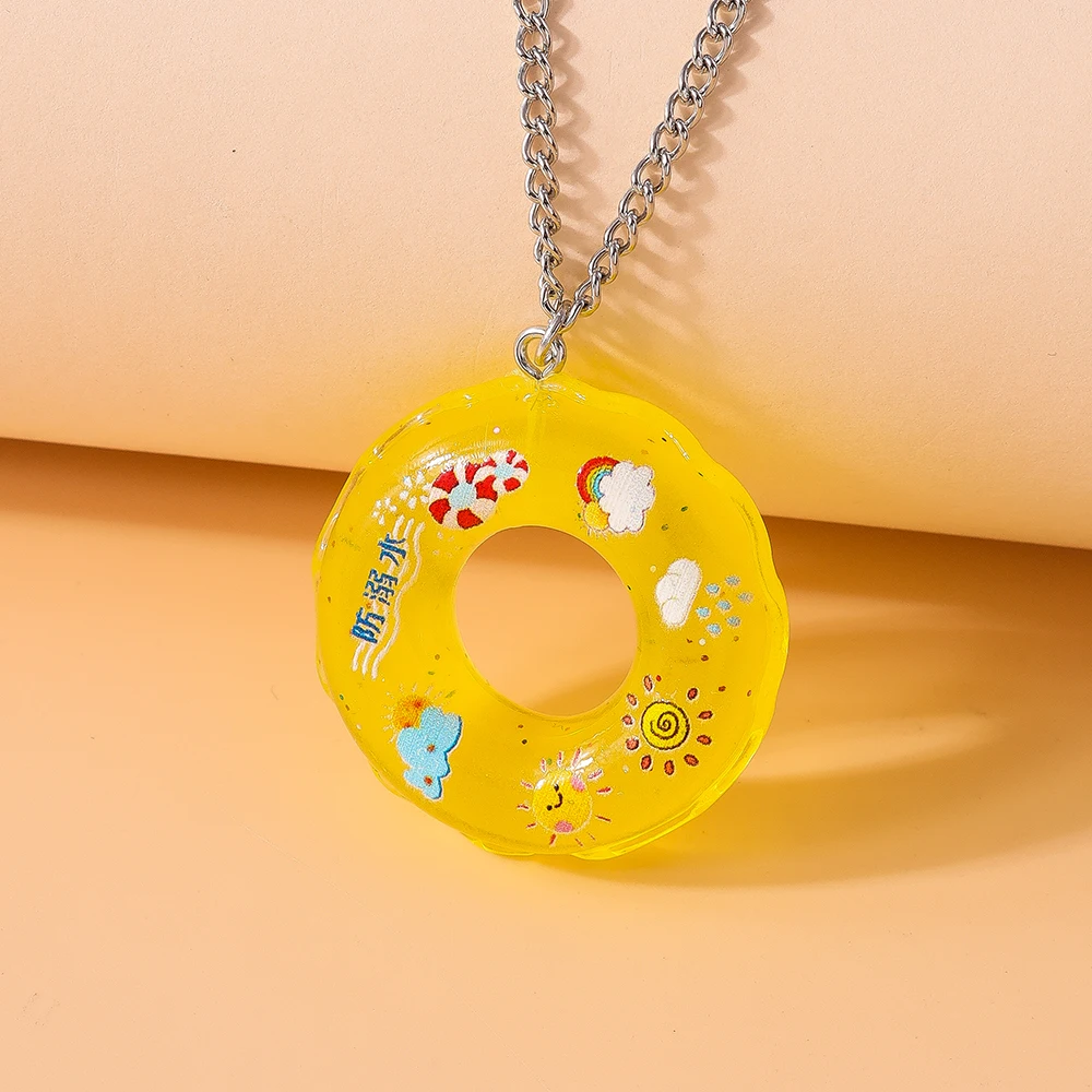 Aihua Nette Böhmen Neue 3D Lustige Schwimmen Ring Halskette für Frauen Mädchen Sommer Strand Party Urlaub Schmuck Kinder Geburtstag Geschenke – Detail 8