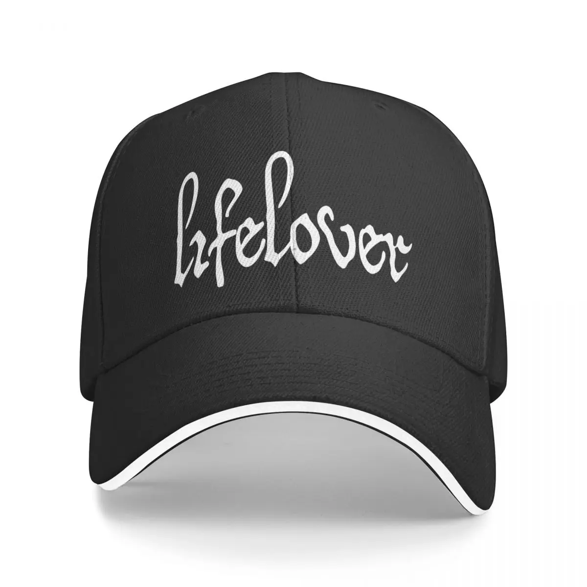 

Adult Lifelover White Solid Logo Hat Casual Baseball Caps Polyester Dad Hat Sun Hat Adjustable Racing Cap Summer