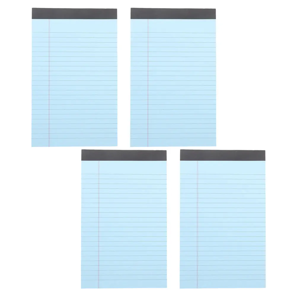 

4 Legal Lined Paper Notebooks for Work Notepads School Pads Wide Ruled Memo Planner Portable Storage