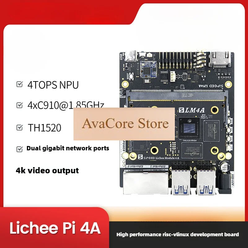 AvaCoreLicheePi 4A Risc-V TH1520 Linux SBC Development Board