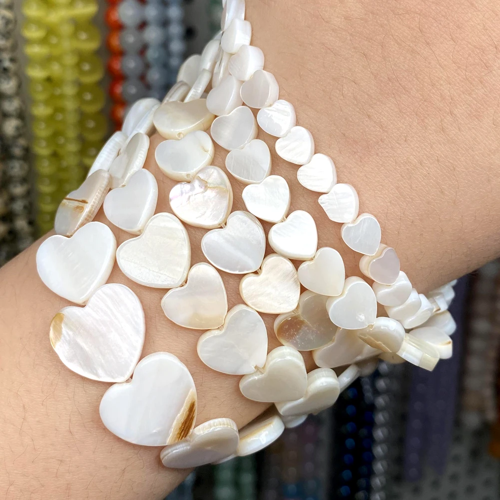 6-15mm Natural Shell Heart Love Shape Loose Beads for Jewelry Making DIY Bracelet Necklace Accessories image 4