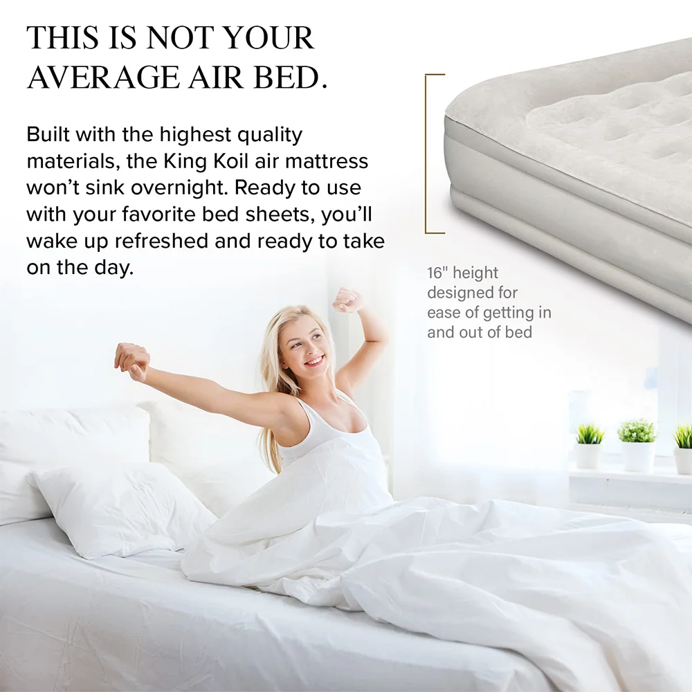 Luxury Twin Air Mattress Modern Design High‑Speed Pump Waterproof PVC Foldable Topper for Home Guest Camping