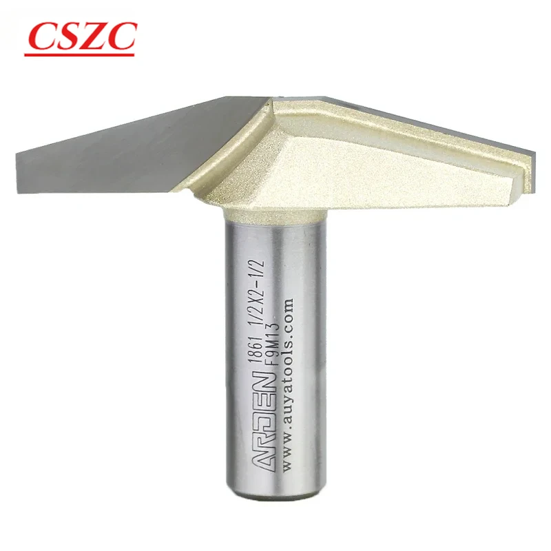 

10 Degree Bottom Cleaning End Mill Carbide CNC Router Bit Milling Cutter for Wood Engraving Machine 1/2" 12.7mm Shank Arden