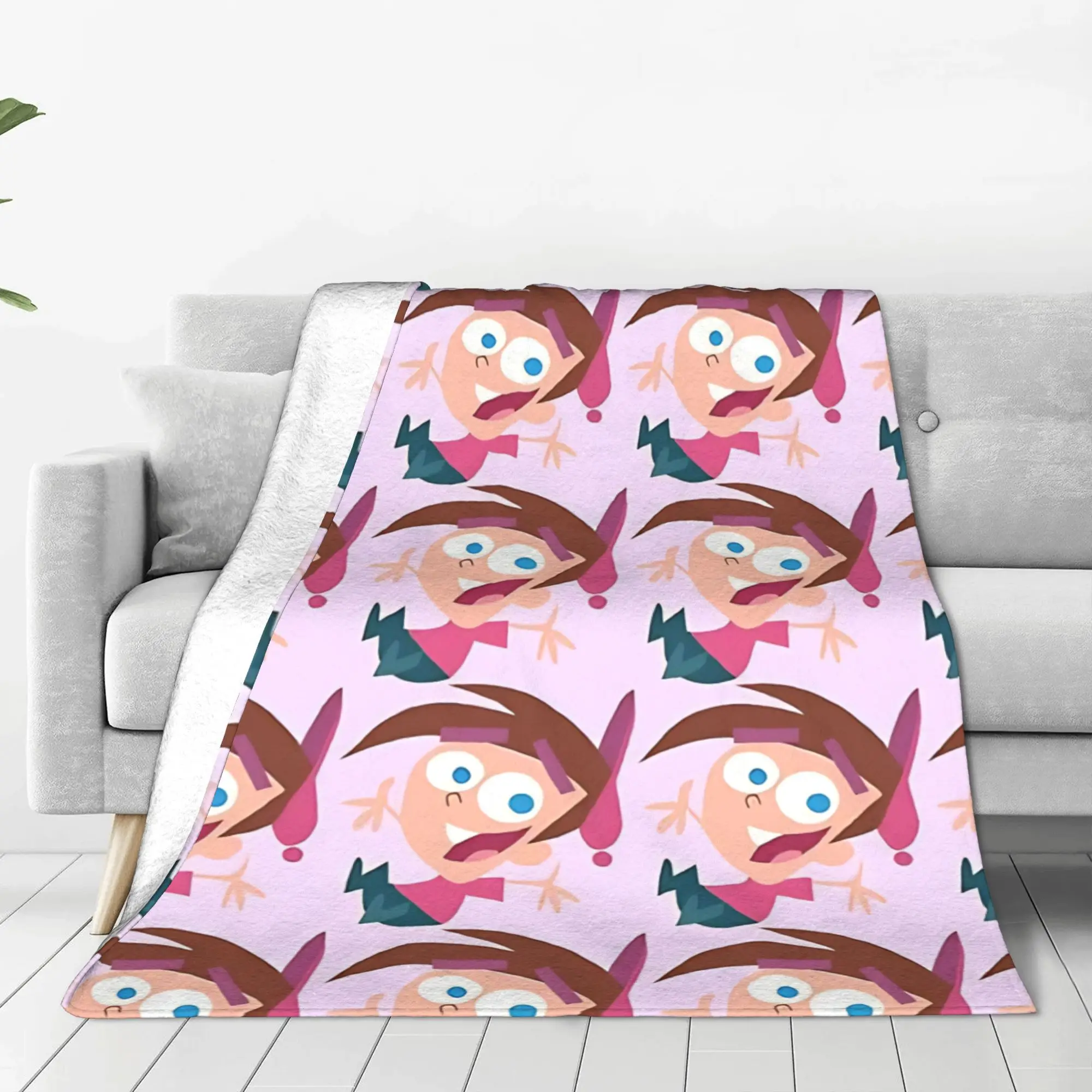 1PC Home Cutecore vibrant packed cartoon Fairly Odd Treasures Blanket Super Cosy Plush Home Living Room Sofa Halloween