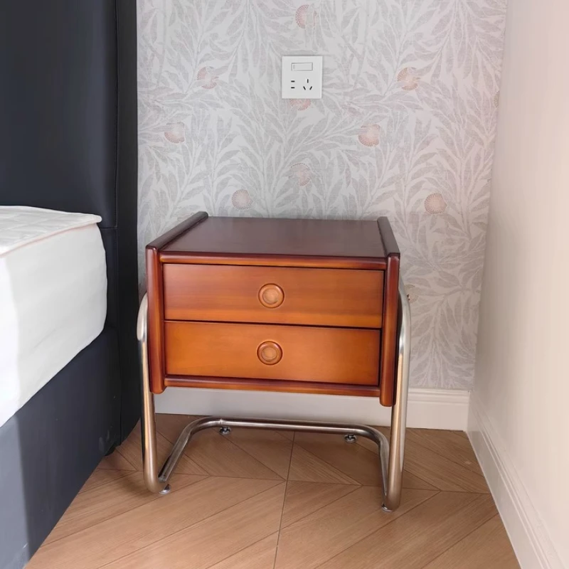 

Современная тумбочка середины века из массива дерева, прикроватная тумбочка для спальни, винтажные ящики для хранения вещей для небольших помещений, органайзер, шкаф