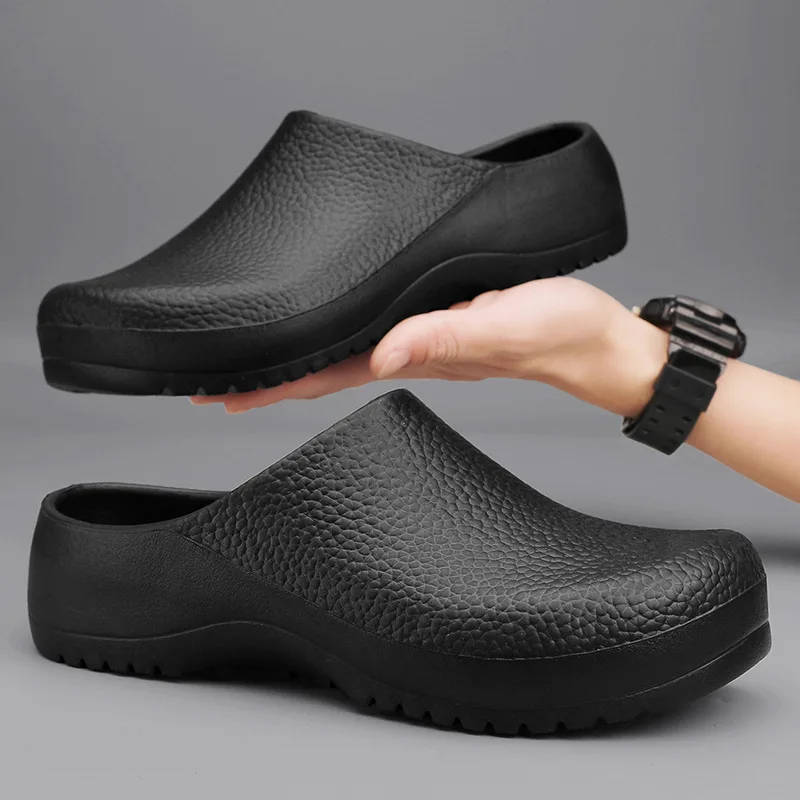 

Shevalues Men Eva Clogs Men Chef Shoes Non-slip Kitchen Shoes Work Shoes Oil-proof Waterproof and Wear-resistant Rubber Shoes