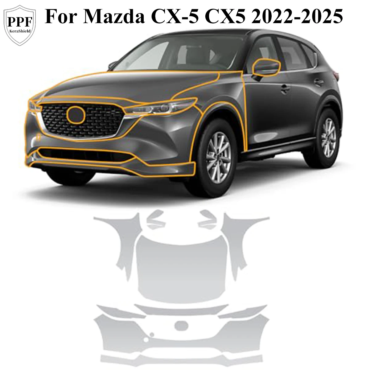 

For Mazda CX-5 CX5 2022-2025 Pre-cut PPF Invisible TPU Paint Protection Film Anti-Scratch Car Clear Bra Repairable Self-adhesive