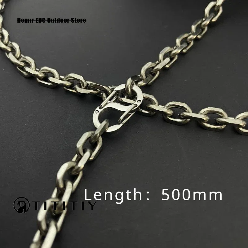 

New Pure Titanium Angle Chain Necklace 7mm Wide Lightweight Anti Allergy Hip Hop Couple Chain Men's Women's Necklace 500mm Gift