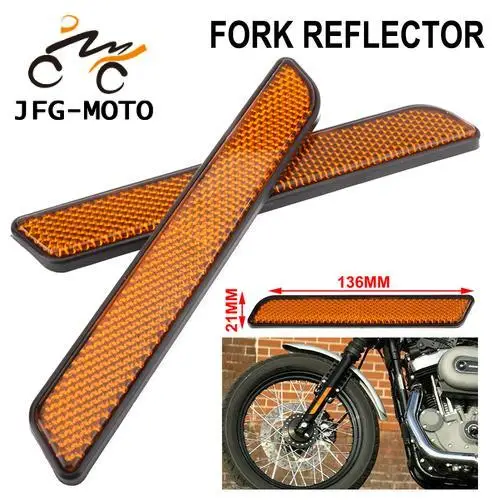 Reflector de horquilla delantera de plástico para motocicleta, deslizador de patas inferiores, advertencia de seguridad para Harley, deslizadores de