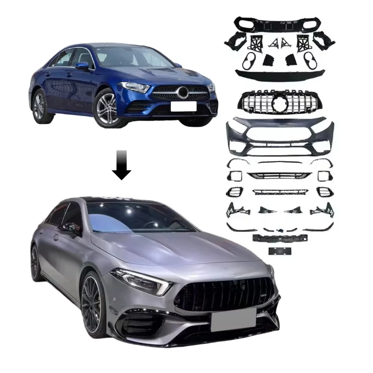 

Car Modified Body Kit for a Class W177 2019-2021 Upgrade to A45 Hatchback and Sedan front Bumper Diffuser