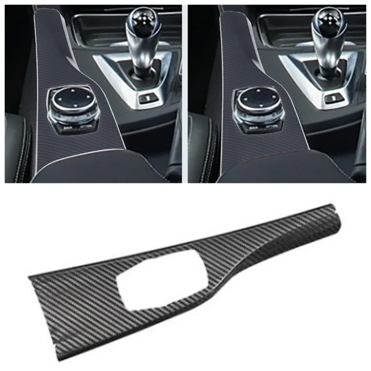 

For BMW F30 F31 F34 GT F32 F33 F36 M3 M4 F80 F82 2012-2019 Carbon Car Interior CenterGear Shift Multimedia Panel Cover Trim