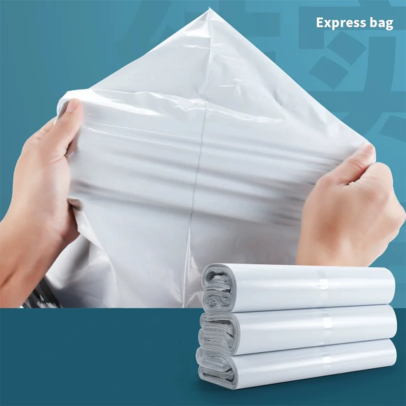 Sacs d'enveloppe d'expédition en plastique, sac de rangement express, sacs d'expédition gris et blanc, sacs d'expédition auto-adhésifs, sac d'emballage de courrier