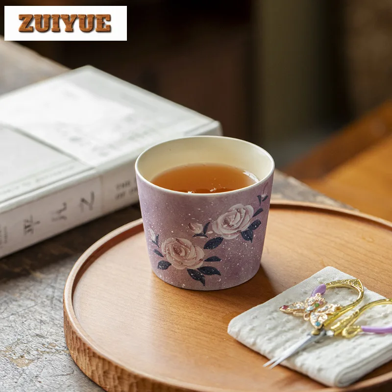 180 مللي رسمت باليد مونيه روز فنجان زن وعاء شاي أكواب واحدة تذوق الشاي كوب شخصي Jianzhan ماستر أكواب حفل الشاي الحرفية #2