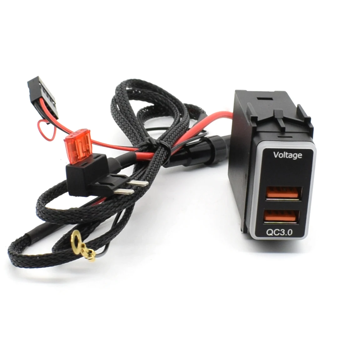 Carro Dual USB Quick Tablet Charger, Adaptador QC3.0, Telefone 12V, Portas de carga rápida, Voltímetro LED, Display Digital, Nissan