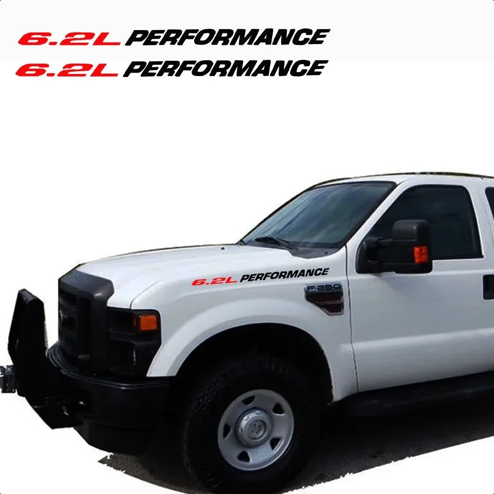 6.2L PERFORMANCE For Ford F250 F350 Superduty Hood Car Stickers Sports Graphics Decals  2pcs Car Accessories