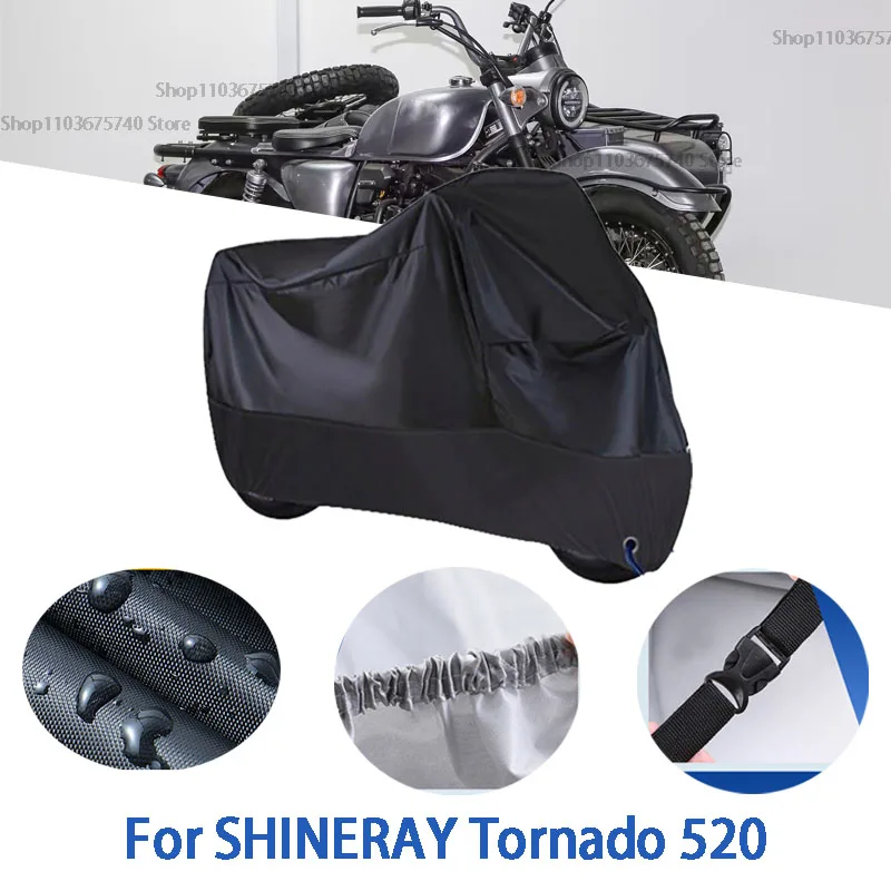 

Motorcycle Full Covers For SHINERAY Tornado 520 Car Outdoors Sun Protection Dust No Ear Thickened Oxford Clothcover Accessories