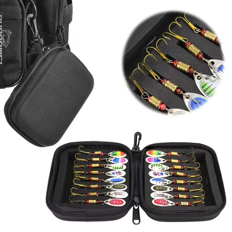 Fishing Lure Storage Case - Portable Fishing Tackle Organizer with EVA Foam Slots for Spinner Baits, Hooks & Tackle (Empty Box)