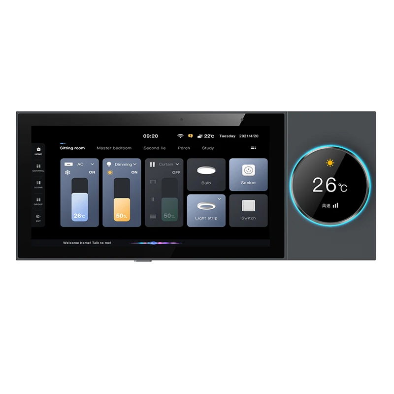 TUYA Smart Home Mittelknopf-Bedienfeldsystem, Audio-Wandverstärker, integriertes ZigBee-Gateway, Android 11, RJ45, WLAN-Musikplayer