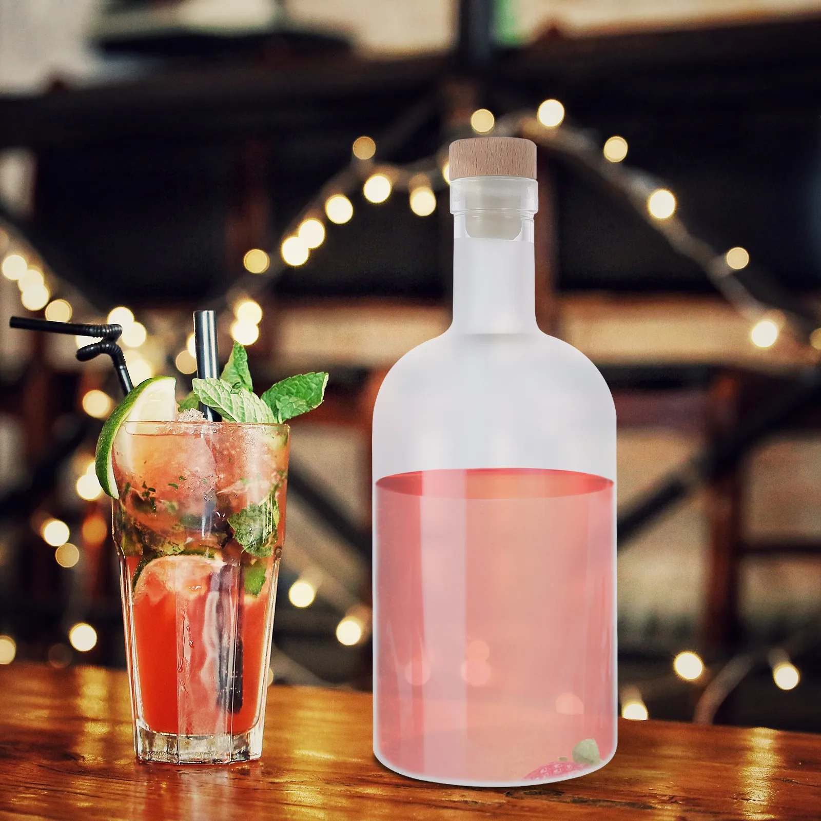 

2 шт. толстостенных стеклянных бутылок для вина, герметичные, для домашнего виноделия, коктейлей, пикников