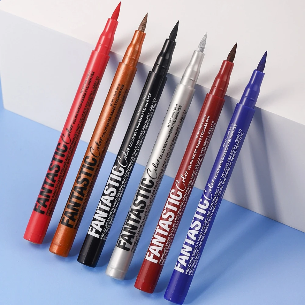 12 Colors Red Purple Eyeliner Liquid Matte Quick-Drying Smudge-Proof Smooth Eye Liner Pen Long-Lasting Eyes Makeup Cosmetics