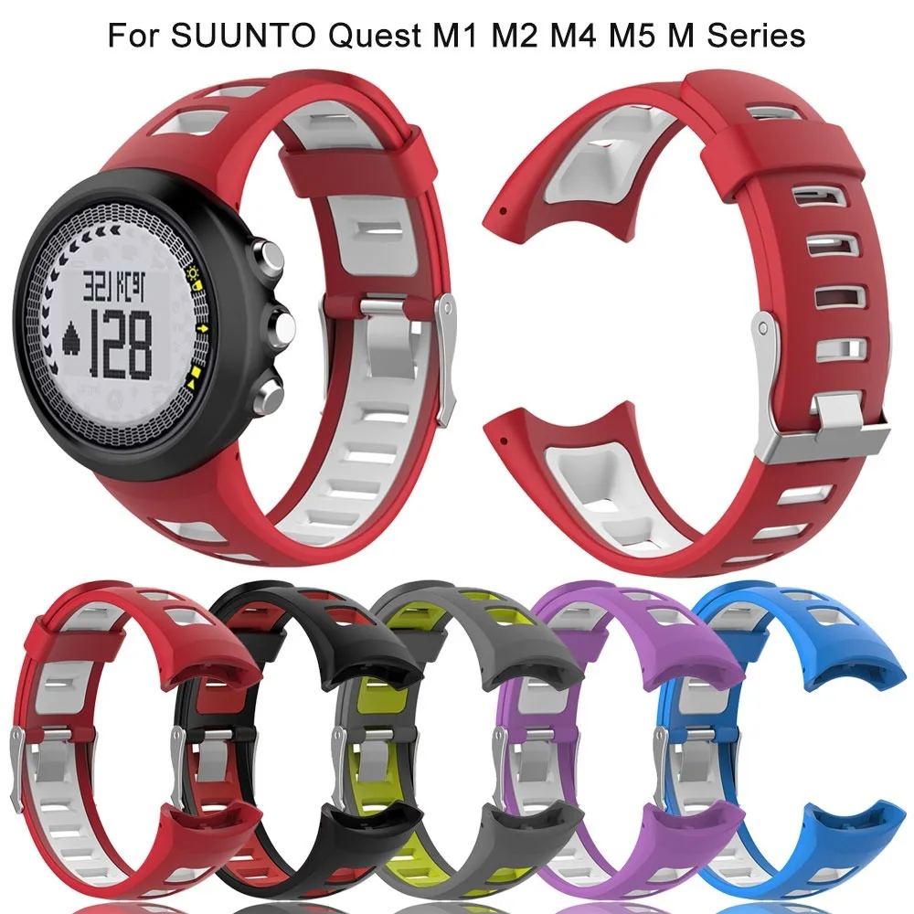 Dual Color Watch Strap Soft Smart Silicone Watch Band Watch Accessories Wristband for SUUNTO Quest M1 M2 M4 M5 M Series