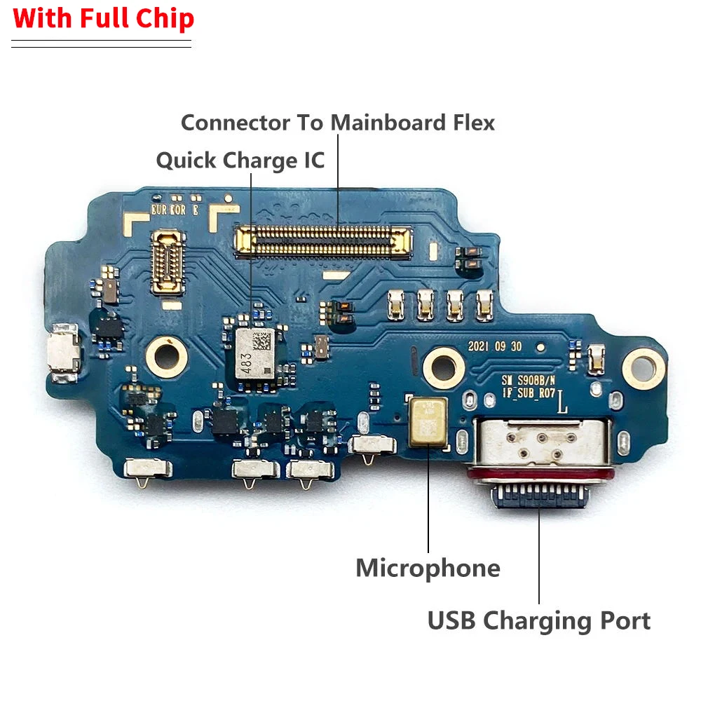 USB Charging Board Port Flex Cable Connector For Samsung S22 Plus Ultra 5G S908B S908U S901B S901U S906B