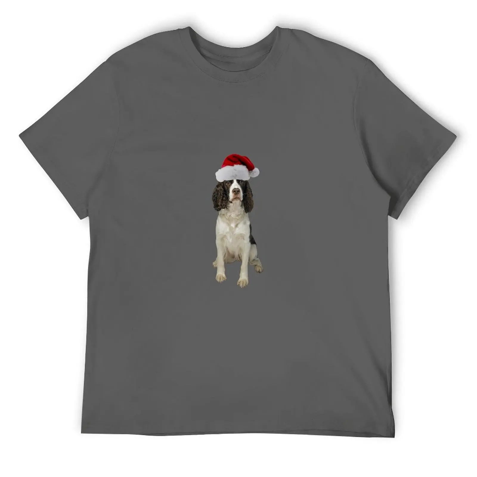 English Springer Spaniel Santa Claus Merry Christmas T-Shirt vintage anime shirt valentines clothes Men's cotton t-shirt