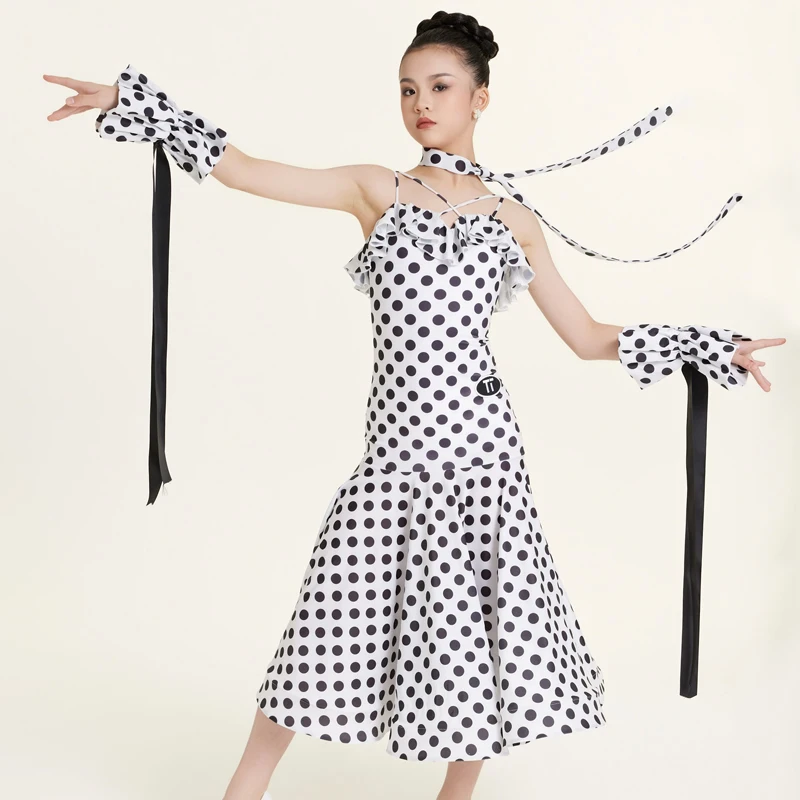 Mode Ballroom Danswedstrijd Kostuum Meisjes Nationale Standaard Latin Dans Jurk Kinderen Prestaties Dansen Jurken SL12669