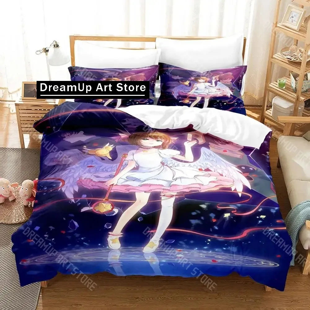 3D Printed Cardcaptor Sakura Anime Bedding Set for Boys Girls Duvet Cover Pillowcase Twin Queen King Full Single Double Sizes