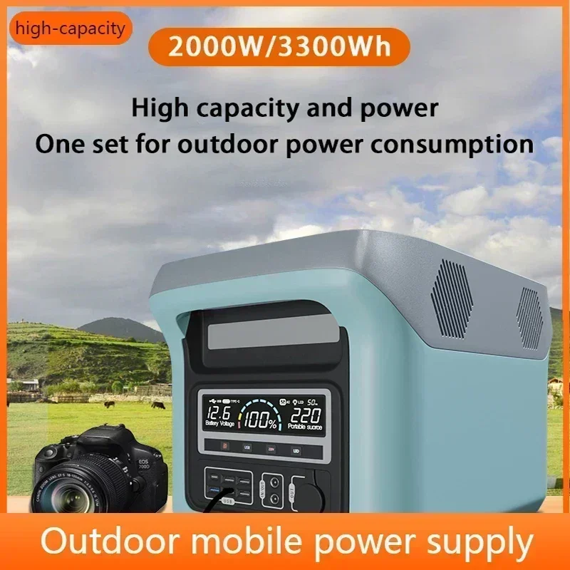 1500W-2000W 220V 70Ah-170Ah Camping Portable Power Station18650 Li-ion Battery Outdoor Power Supply Solar Generator For Home