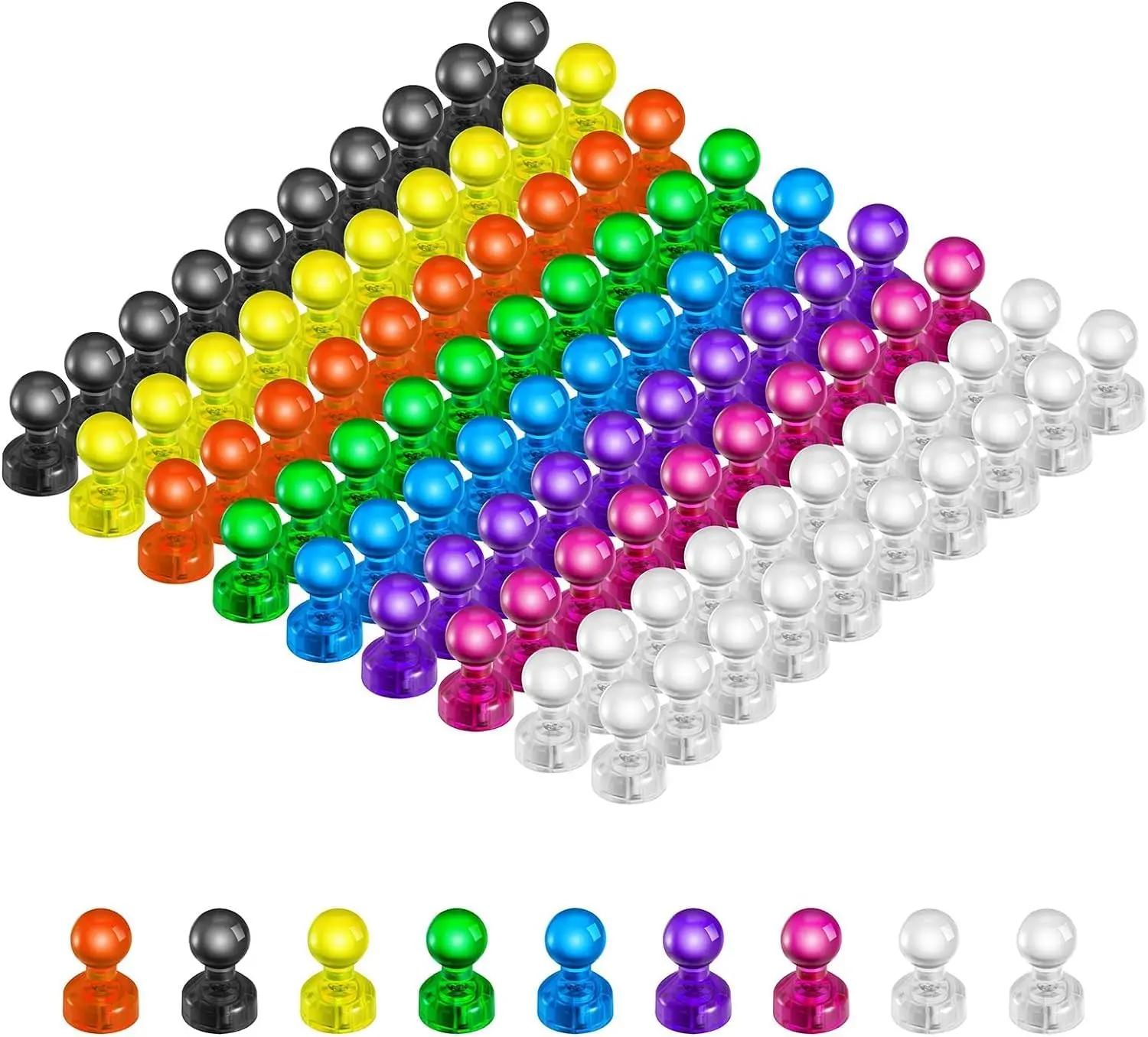 

90 PCS Colorful Strong Magnetic Push Pin Magnets, Office/Classroom Magnets,8 Assorted Color, Perfect to use as Kitchen Home and