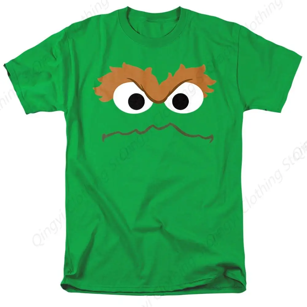 Sesame Street Oscar The Grouch Face T-Shirt & Stickers - Green