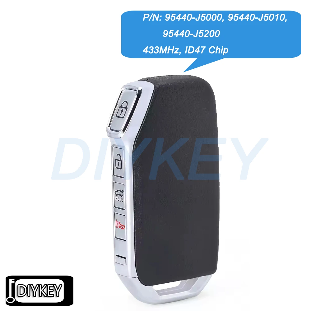 

Умный дистанционный брелок с 4 кнопками, чип ID47 433 МГц для KIA Stinger 2018 2019 2020 2021 Артикул: 95440-J5000, 95440-J5010, 95440-J5200