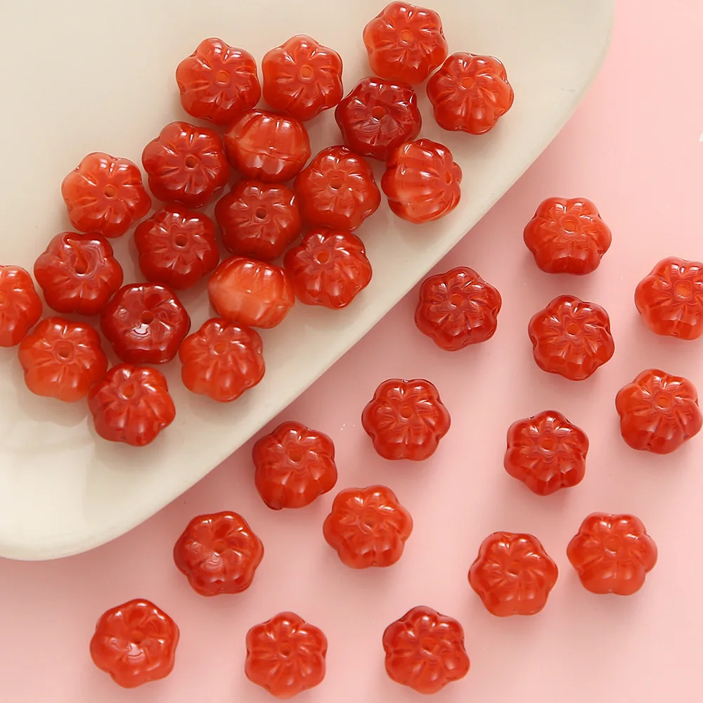 10x11mm Pumpkin Shaped Glass Beads Lampwork Glass Jewelry Making DIY Craft Findings Necklace Bracelet Earrings Beads Accessories